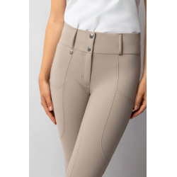 Calça Horze Grand Prix Pro com culote integral feminino Simples taupe Bege