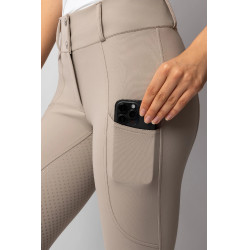 Calça Horze Grand Prix Pro com culote integral feminino Simples taupe Bege