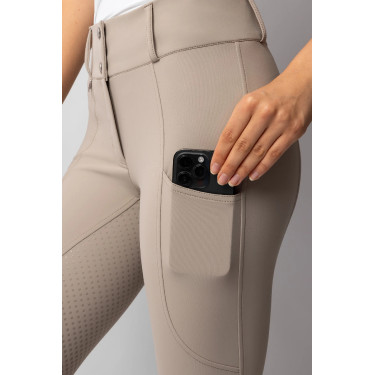 Calça Horze Grand Prix Pro com culote integral feminino Simples taupe Bege