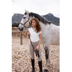 Calça Horze Grand Prix Pro com culote integral feminino Simples taupe Bege