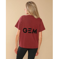 Camiseta GEM Eclair Bordô / logótipo preto