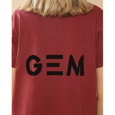 Camiseta GEM Eclair Bordô / logótipo preto