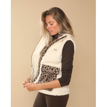 Casaco acolchoado Charlie GEM Equitação Ecru / leopardo