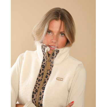 Casaco acolchoado Charlie GEM Equitação Ecru / leopardo