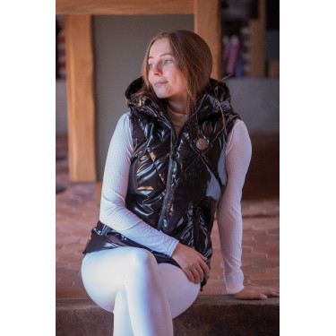 Colete equestre feminino Pénélope Mélina preto Colete equestre feminino Pénélope Mélina preto