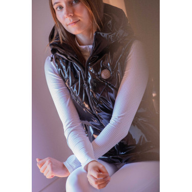 Colete equestre feminino Pénélope Mélina preto Colete equestre feminino Pénélope Mélina preto