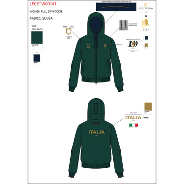 Moletom feminino com capuz Equestro X Fise 100 mulher