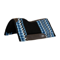Manta de sela em lã com base em feltro Pool's Preto / azul / branco