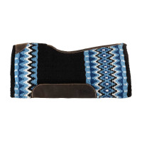 Manta de sela em lã com base em feltro Pool's Preto / azul / branco Manta de sela em lã com base em feltro Pool's Preto / azul / branco