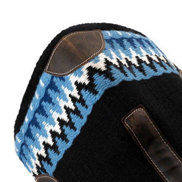 Manta de sela em lã com base em feltro Pool's Preto / azul / branco