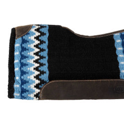 Manta de sela em lã com base em feltro Pool's Preto / azul / branco