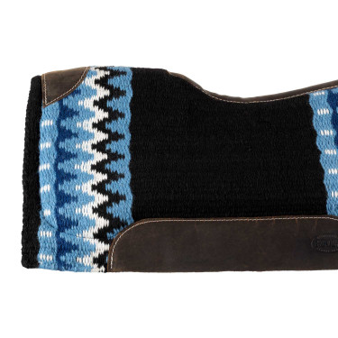Manta de sela em lã com base em feltro Pool's Preto / azul / branco