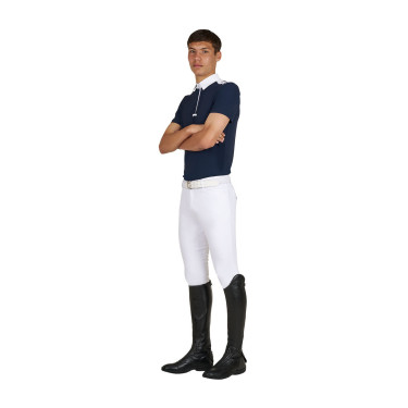 Polo de competição masculina slim fit manga curta Equestro homem