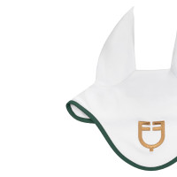 Cuffietta em tecido técnico Equestro X Fise 100 Branco / verde sálvia profundo