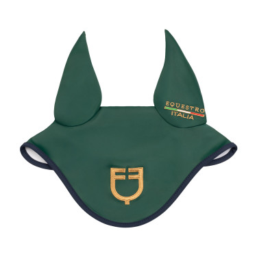 Cuffietta em tecido técnico Equestro X Fise 100 Verde sálvia profundo / floresta azul