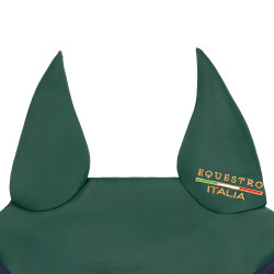 Cuffietta em tecido técnico Equestro X Fise 100 Verde sálvia profundo / floresta azul