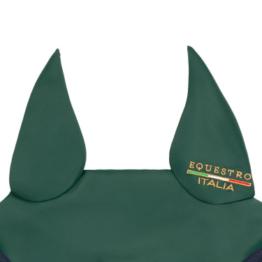 Cuffietta em tecido técnico Equestro X Fise 100 Verde sálvia profundo / floresta azul