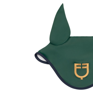 Cuffietta em tecido técnico Equestro X Fise 100 Verde sálvia profundo / floresta azul