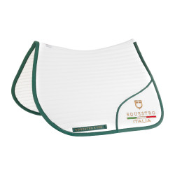 Manta de sela salto com logo bordado Equestro X Fise 100 Branco / verde sálvia profundo