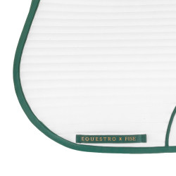 Manta de sela salto com logo bordado Equestro X Fise 100 Branco / verde sálvia profundo