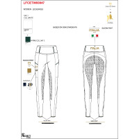 Leggings femininas slim fit full grip Equestro X Fise 100 mulher Branco / verde sálvia profundo
