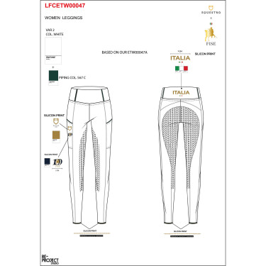 Leggings femininas slim fit full grip Equestro X Fise 100 mulher