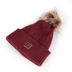 Gorro de equitação Aubrion em malha com pompom Gorro de equitação Aubrion em malha com pompom