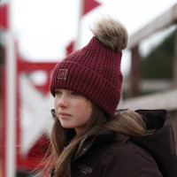 Gorro de equitação Aubrion em malha com pompom