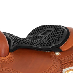 Capa de selim Acavallo Ortho-Pubis Western Gel hexagonal 20 mm Drylex Preto