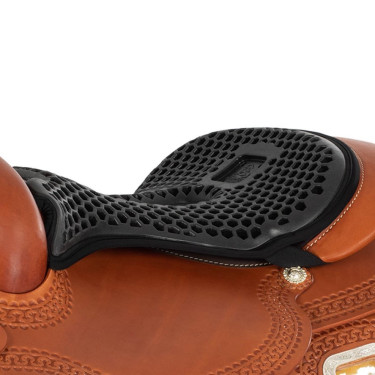 Capa de selim Acavallo Ortho-Pubis Western Gel hexagonal 20 mm Drylex Preto