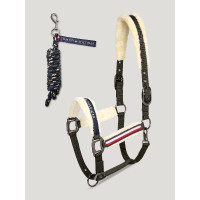 Caveção e guia Tommy Hilfiger Equestrian Yale com pelo Camuflado verde