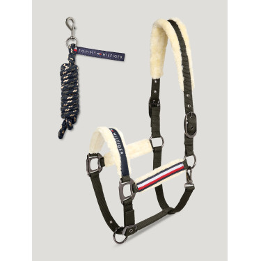 Caveção e guia Tommy Hilfiger Equestrian Yale com pelo Camuflado verde Caveção e guia Tommy Hilfiger Equestrian Yale com pelo Camuflado verde