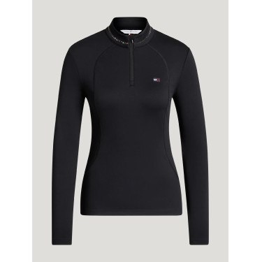 Top de Treino Cady Mulher 1/4 Zip com Strass Tommy Hilfiger Equestrian
