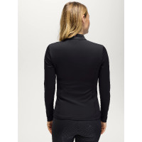 Top de Treino Cady Mulher 1/4 Zip com Strass Tommy Hilfiger Equestrian Preto