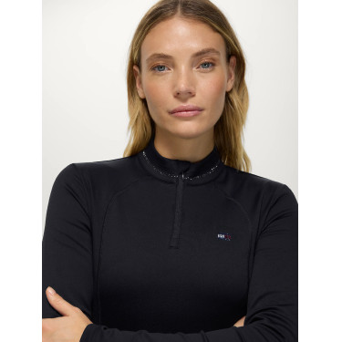 Top de Treino Cady Mulher 1/4 Zip com Strass Tommy Hilfiger Equestrian
