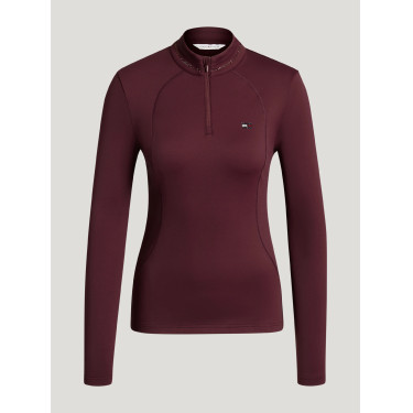 Top de Treino Cady Mulher 1/4 Zip com Strass Tommy Hilfiger Equestrian