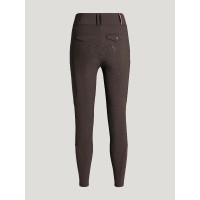 Calças de equitação femininas com grip total Mia Tommy Hilfiger Equestrian mulher Cacau Castanho