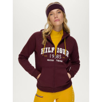 Mills Moletom com Zíper Feminino Tommy Hilfiger Equestrian mulher Borgonha escuro Bord&amp;amp;amp;amp;amp;ocirc;