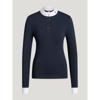Camisa de Apresentação Feminina com Strass Monica Tommy Hilfiger Equestrian mulher Céu do deserto Azul
