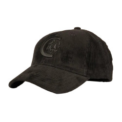 Boné de veludo cotelê verde-escuro Preto
