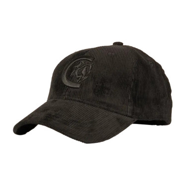 Boné de veludo cotelê verde-escuro Preto