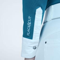 Polo Cassia Feminino de mangas compridas Flags & Cup Polo Cassia Feminino de mangas compridas Flags & Cup