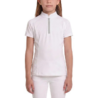 Camisa de concurso infantil clássica de mangas curtas com glitter Rosa antigo tamanho 160 criança Branco