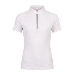 Camisa de concurso infantil clássica de mangas curtas com glitter Rosa antigo tamanho 160 criança Branco