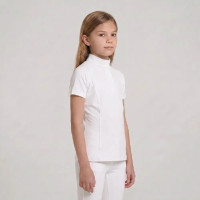 Camisa de competição clássica para menina de mangas curtas branca tamanho 160 criança Branco