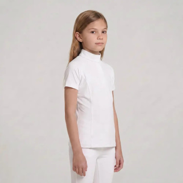 Camisa de competição clássica para menina de mangas curtas branca tamanho 160 criança Branco