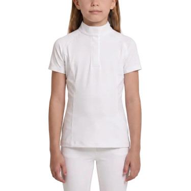 Camisa de competição clássica para menina de mangas curtas branca tamanho 160 criança Branco
