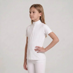 Camisa de competição clássica para menina de mangas curtas branca tamanho 160 criança Branco