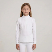 Camisa de concurso menina clássica manga comprida branca tamanho 160 criança Branco Camisa de concurso menina clássica manga comprida branca tamanho 160 criança Branco