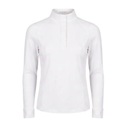 Camisa de concurso menina clássica manga comprida branca tamanho 160 criança Branco